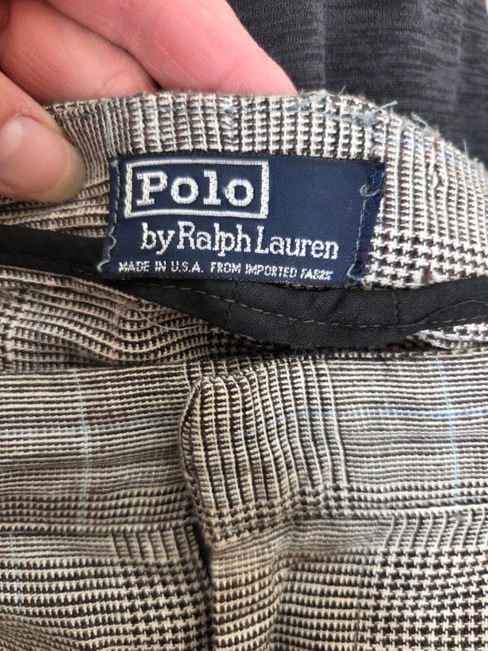 VTG Polo Ralph Lauren Mens Plaid Pants Pleated Blend Dress 34 x36 USA Made - Picture 5 of 7